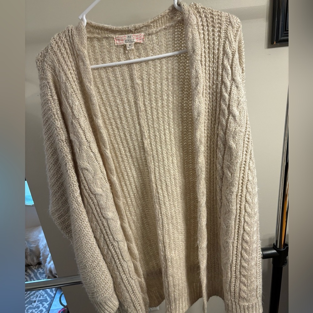 Cream cardigan sweater size M